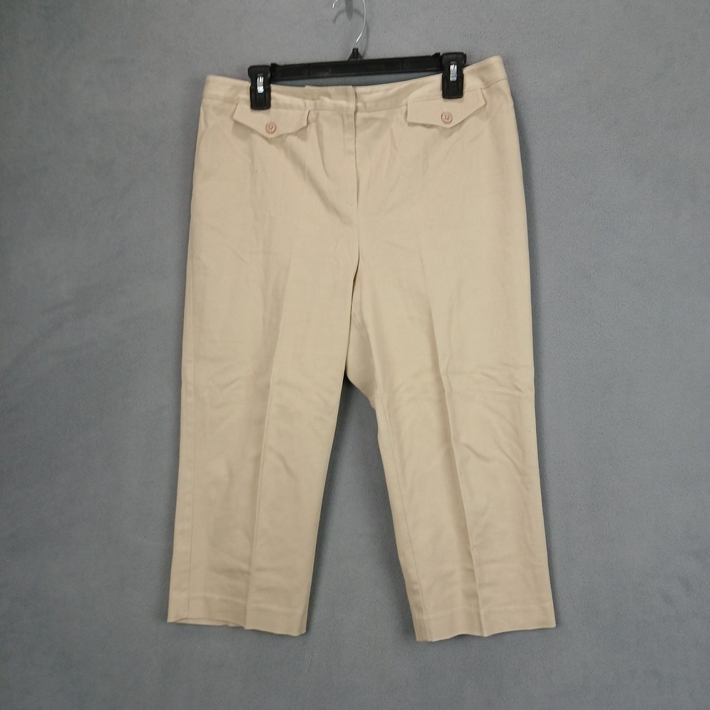 Ann Taylor Dress Pants Womens 10 Tan Cotton Stretch Career Formal Straight Leg